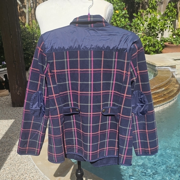 Nwot T by Talbots Blue Plaid Full Zip Jacket  Lp - Picture 13 of 13